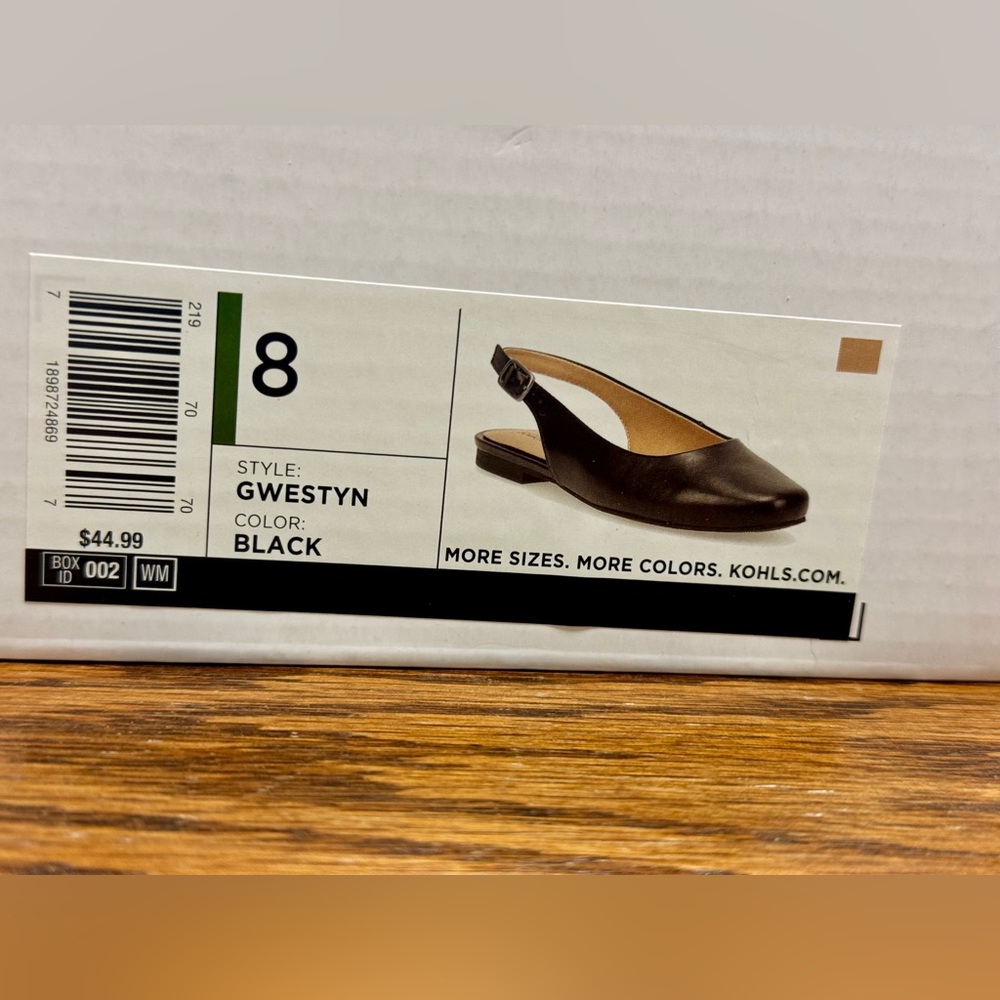 Women’s size 8 black sling back shoes- NEW in box - Picture 6 of 8